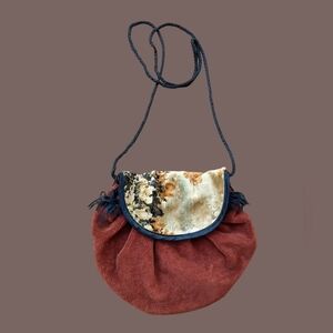 Vintage 1960s Maribou Of London Velvet Tapestry Crossbody Bag